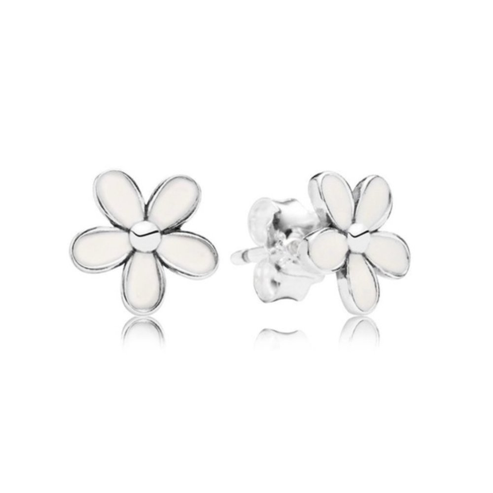 COPY - Pandora White Darling Daisy Enamel Stud Earrings
